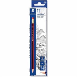 Staedtler 112 Tradition Pencil Rubber Tipped Graphite HB Pack of 12